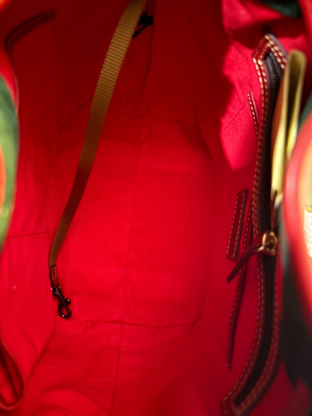Dooney & Bourke Red Florentine Leather Drawstring Bucket Shoulder Bag NWT - Picture 10 of 14